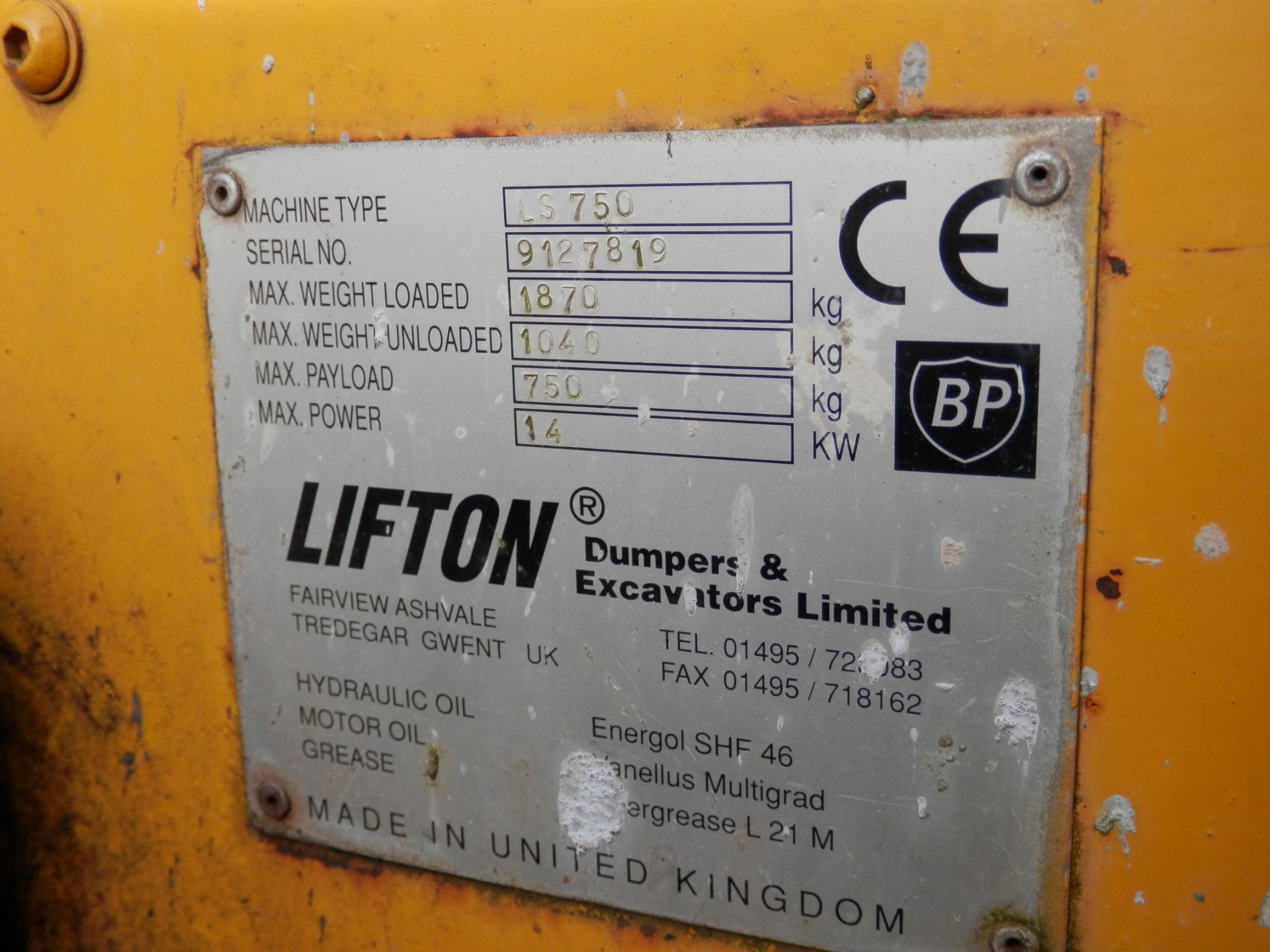 LIFTON 750KG DIESEL HIGH LIFT DUMPER - Image 4 of 9