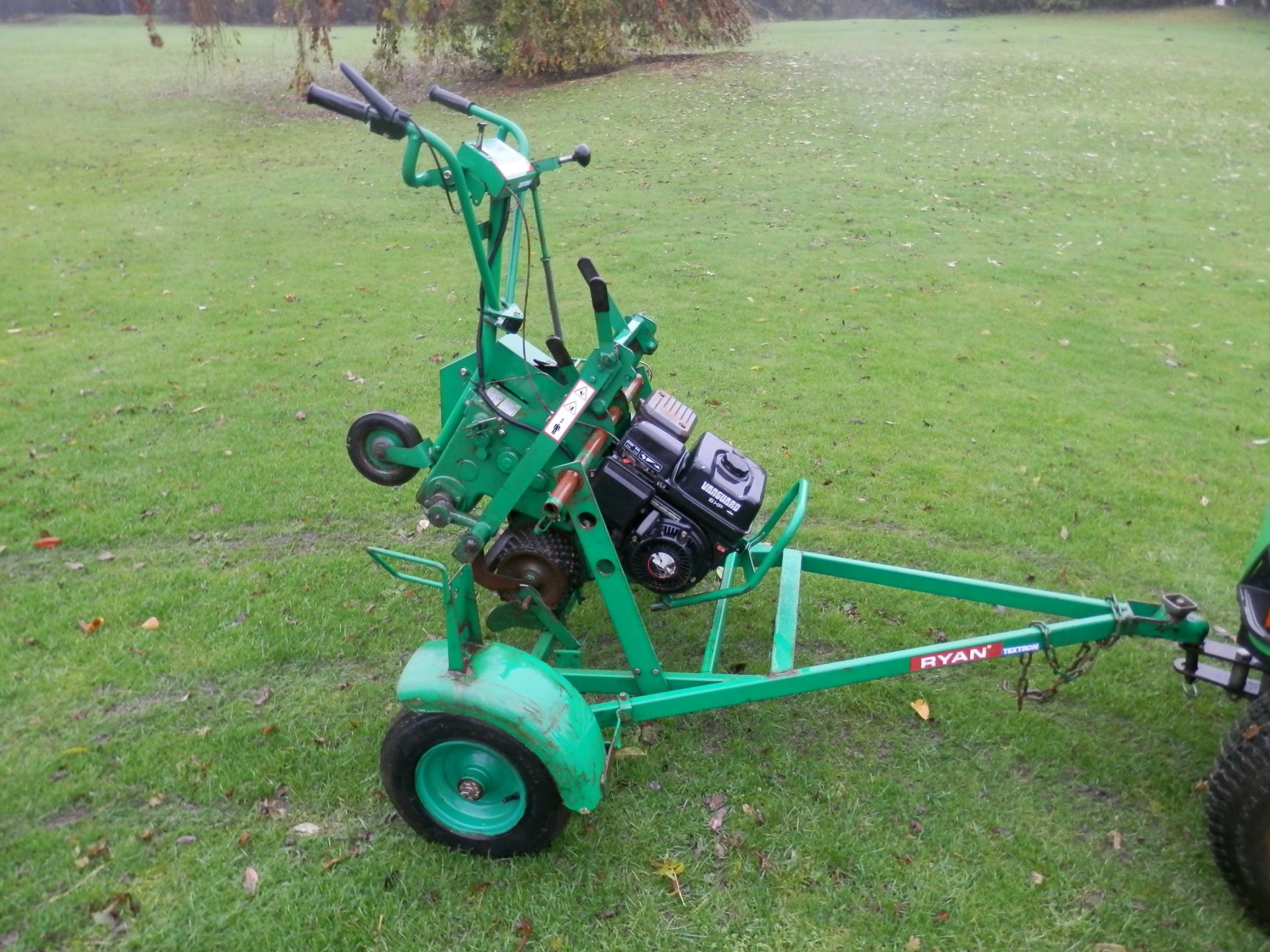 FULLY WORKING RYAN TURF/SOD CUTTER. 6 BHP VANGUARD PETROL ENGINE.WITH OWN TRAILER. - Image 2 of 8