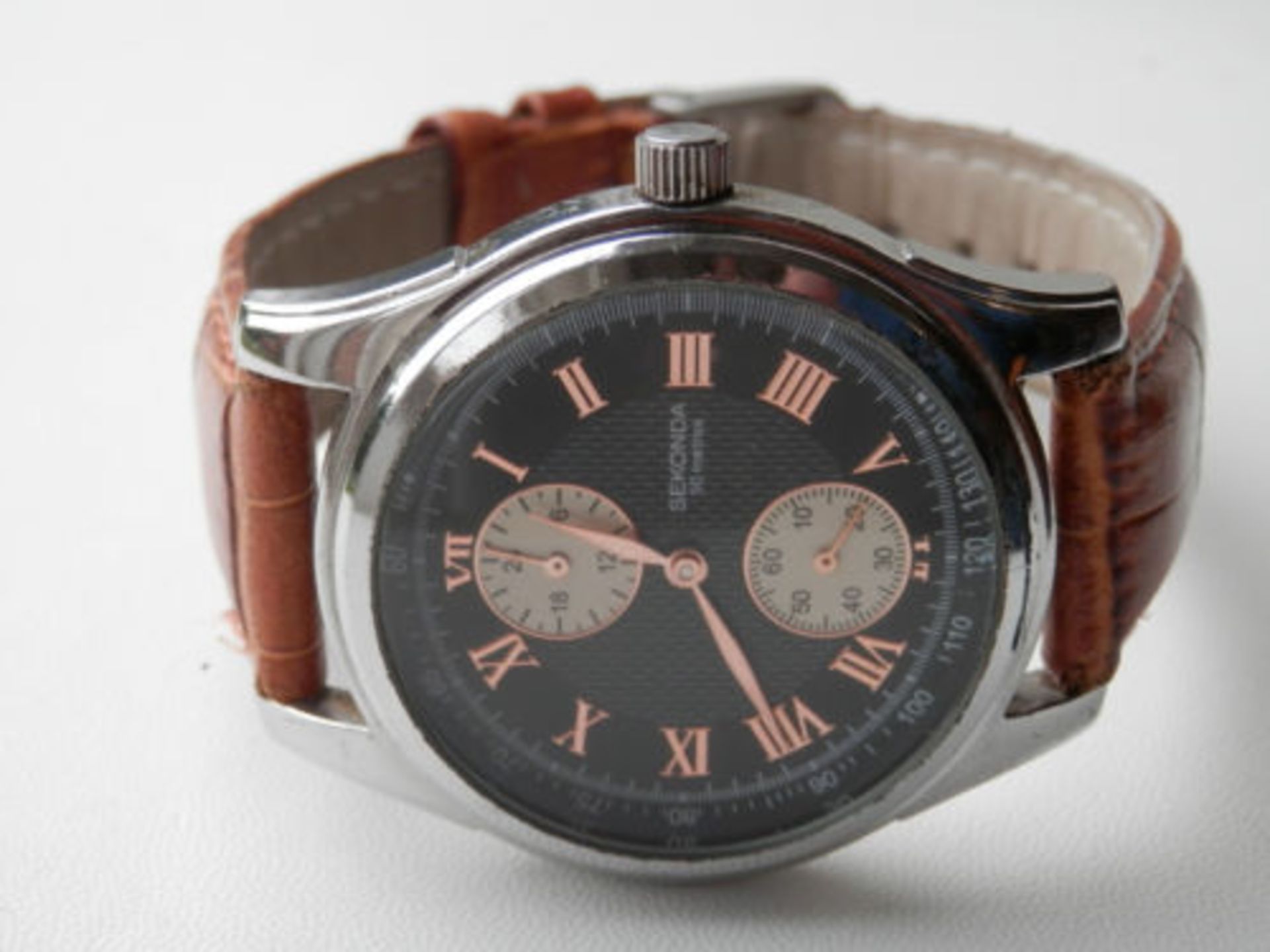 GORGEOUS CLASSIC LOOKING GENTS SEKONDA WORKING MINI DIAL WATCH, 24 HOUR DIAL - Image 6 of 8