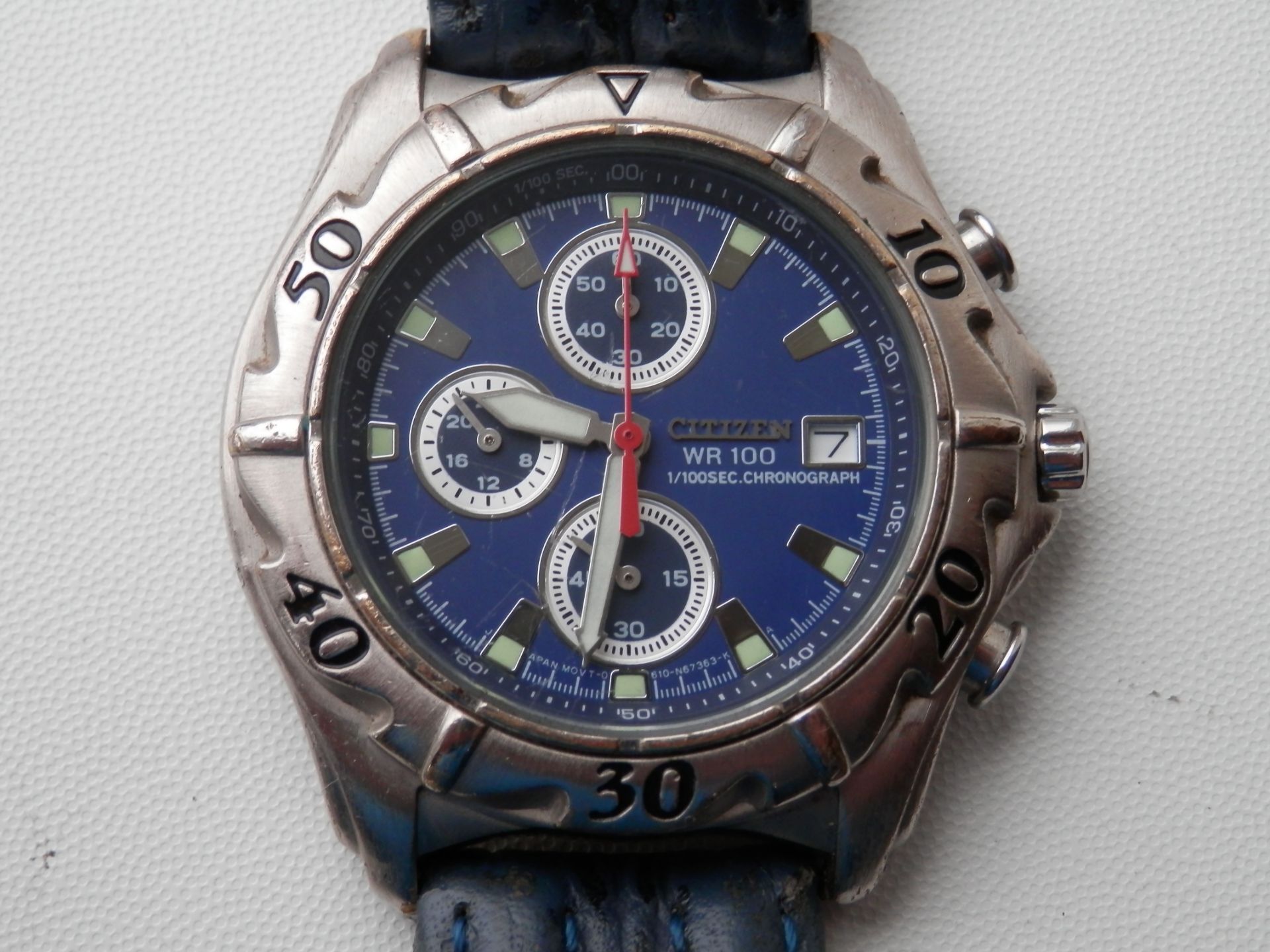 RETRO GENTS GENUINE CITIZEN 1990S MINI DIAL  CHRONOGRAPH DATE WATCH. ALL WORKING       GREAT CLASSIC - Image 2 of 11