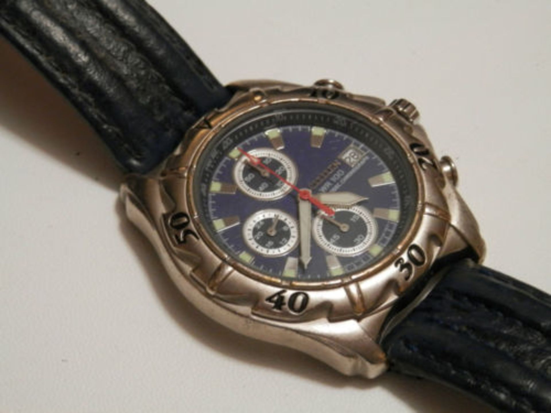 RETRO GENTS GENUINE CITIZEN 1990S MINI DIAL  CHRONOGRAPH DATE WATCH. ALL WORKING       GREAT CLASSIC - Image 11 of 11