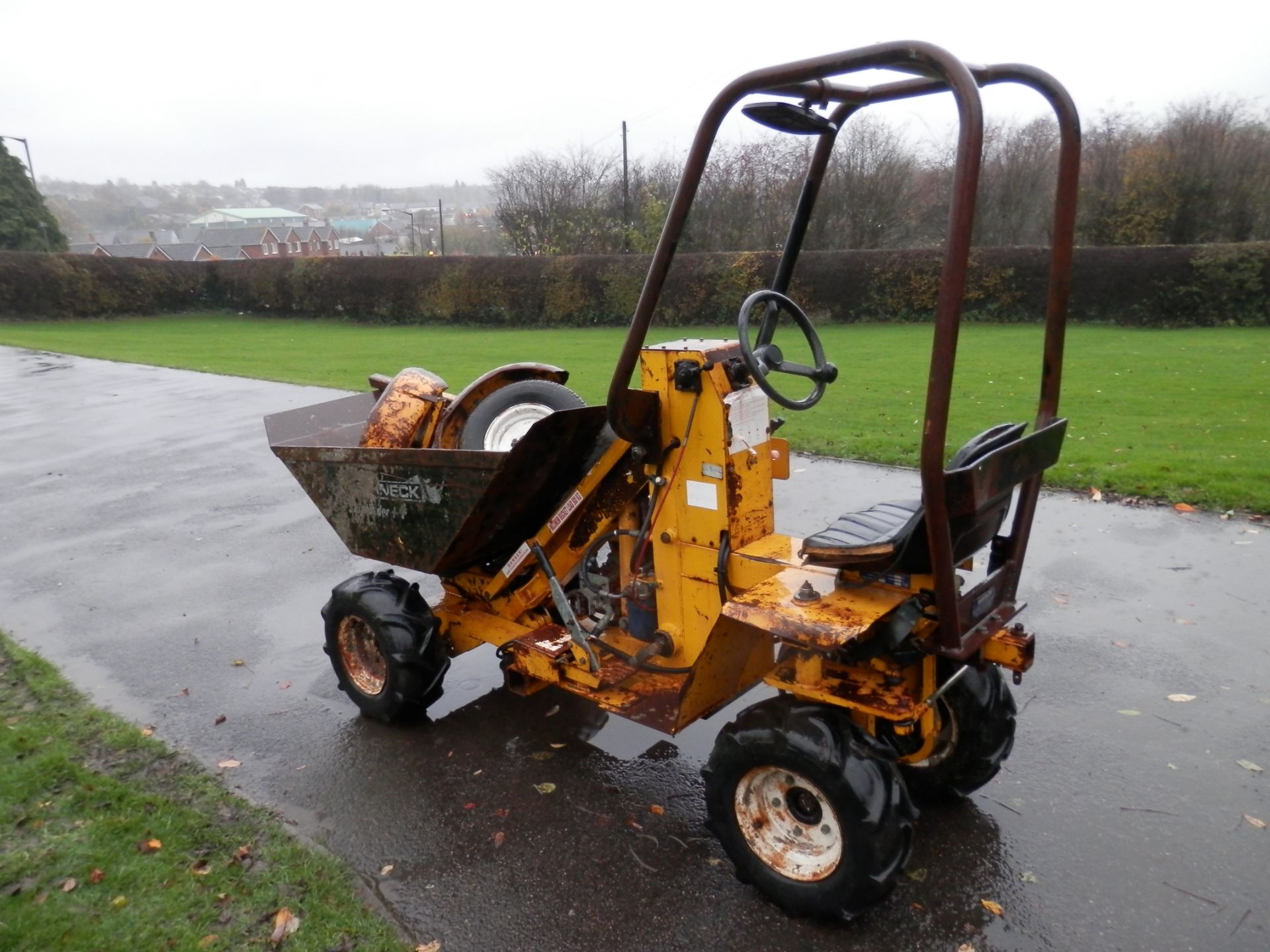 ALL WORKING ROUGHNECK 750 KG HIGH LIFT DUMPER ON ITS OWN TRAILER. EASY TO HITCH. - Image 17 of 18