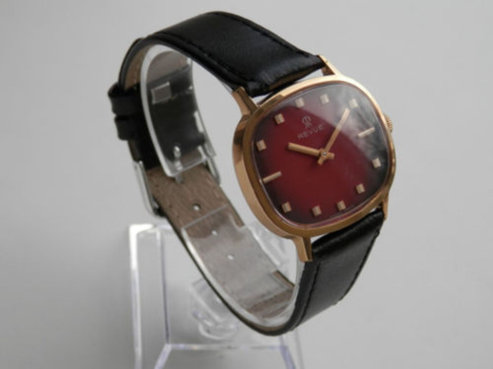 RRP £200+ RARE WORKING 1960S REVUE THOMMEN SWISS 17 JEWEL HAND WIND WATCH, CHERRY DIAL. - Image 5 of 12