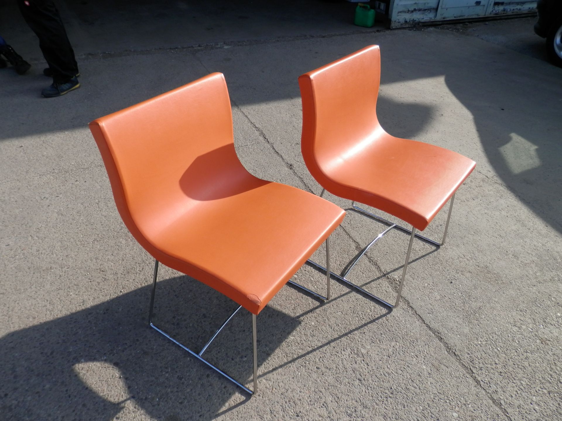 6 X GENUINE ORANGE LINGE ROSET DINING CHAIRS, 1990S? RRP £1800 for 6 !!