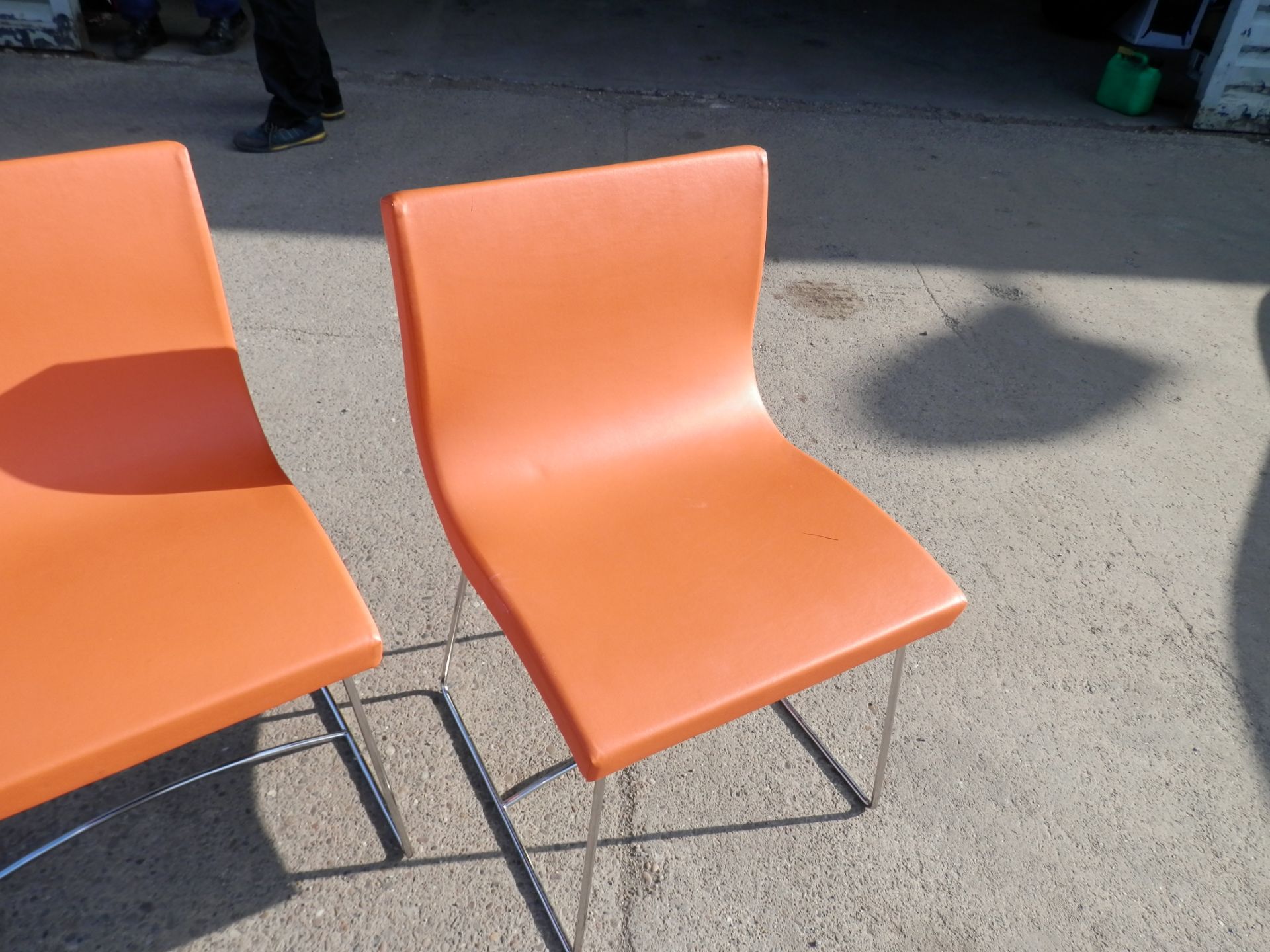 6 X GENUINE ORANGE LINGE ROSET DINING CHAIRS, 1990S? RRP £1800 for 6 !! - Image 2 of 3