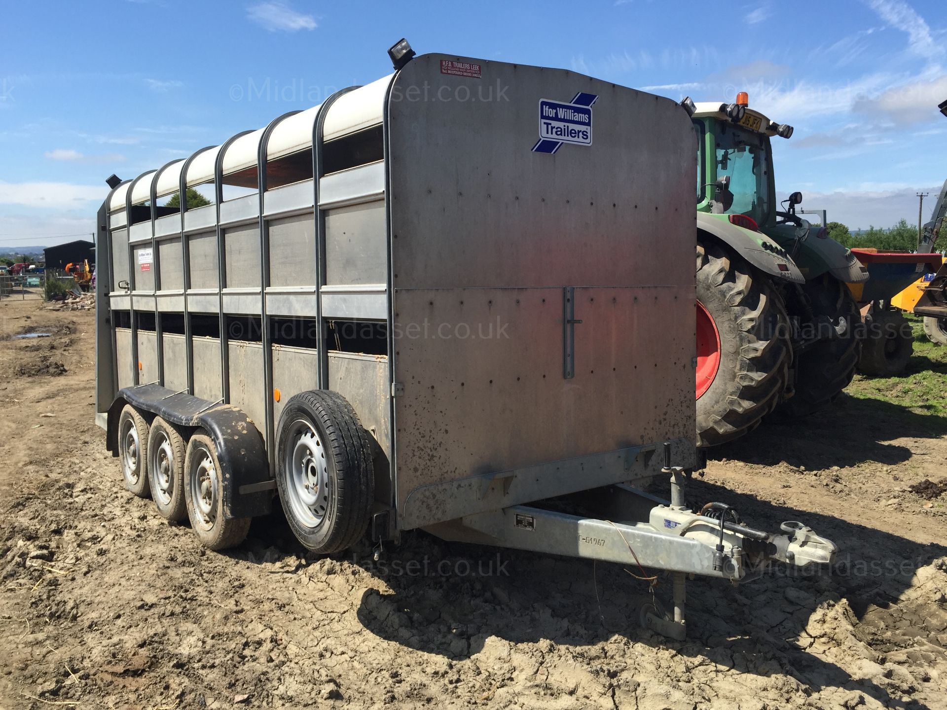 2013 IFOR WILLIAMS TRI AXLE CATTLE TRAILER