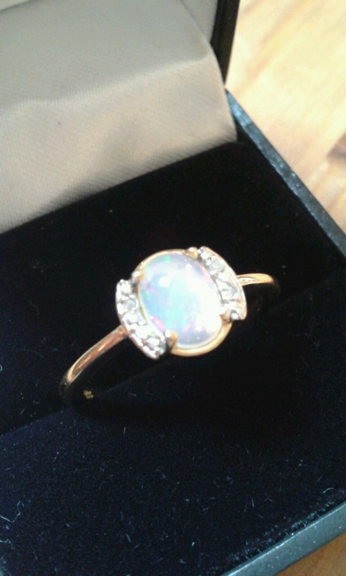 YELLOW GOLD WELLO OPAL AND DIAMOND RING *NO VAT* - Image 2 of 3