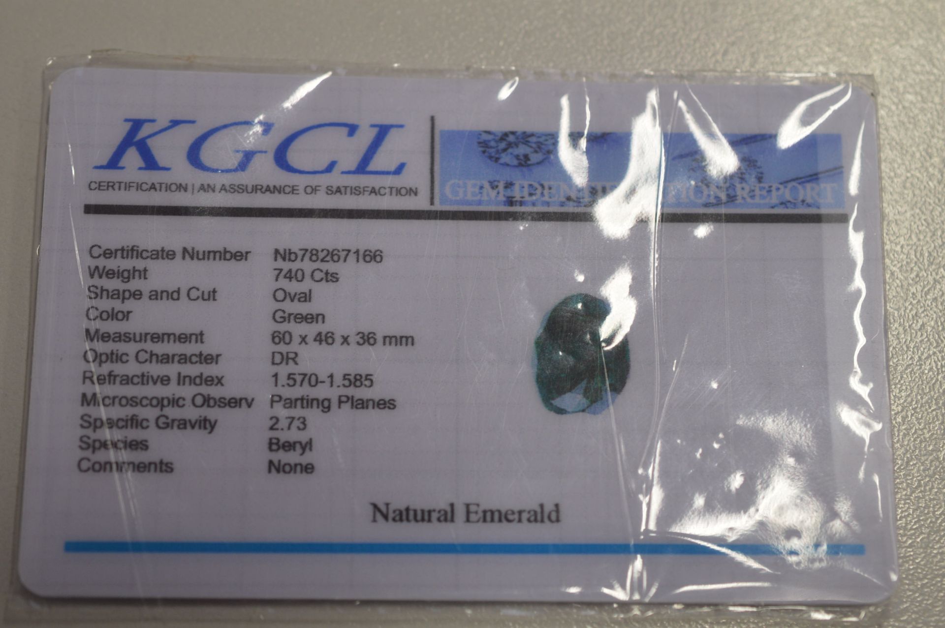 740 CARAT OVAL SHAPED GREEN NATURAL EMERALD - Image 4 of 4