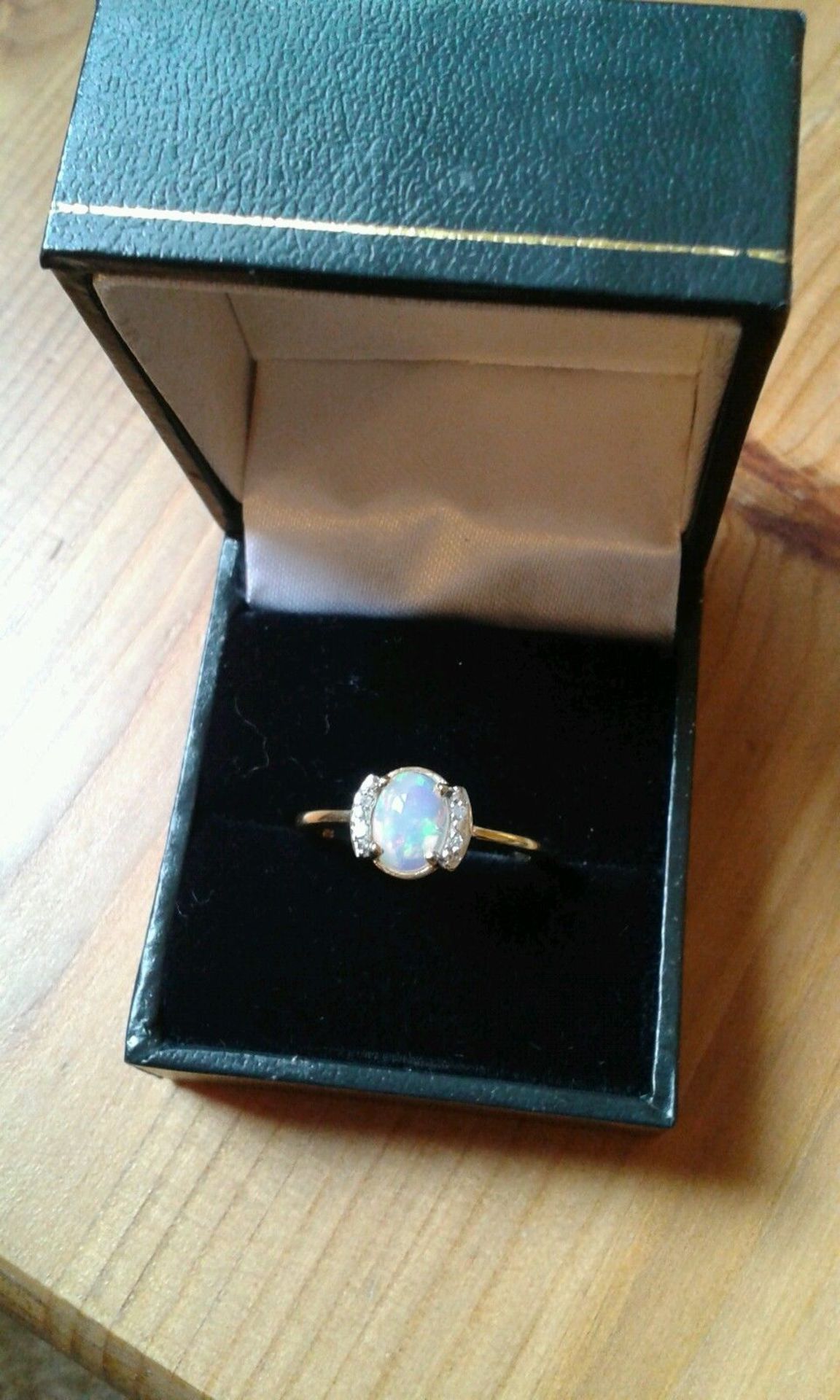 YELLOW GOLD WELLO OPAL AND DIAMOND RING *NO VAT*