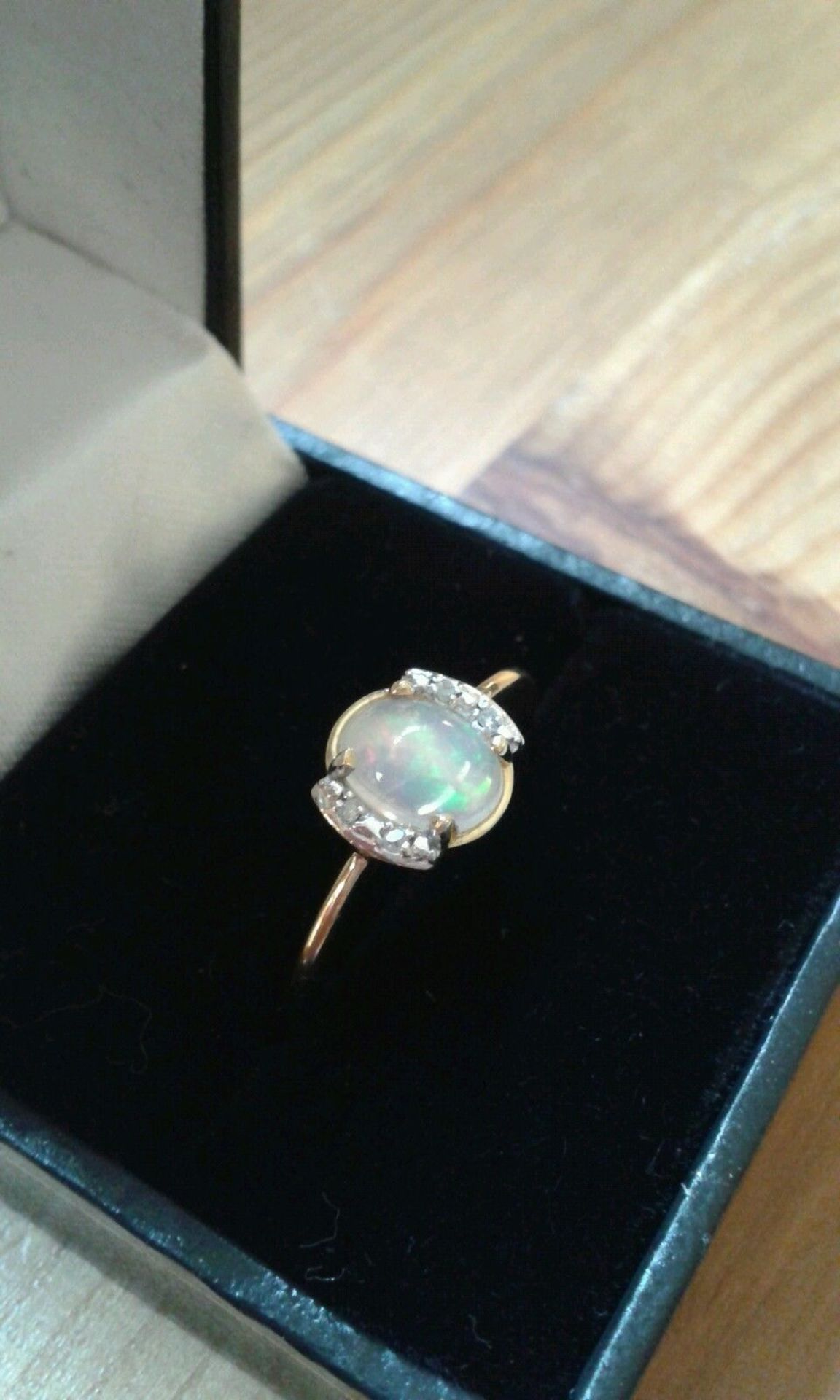 YELLOW GOLD WELLO OPAL AND DIAMOND RING *NO VAT* - Image 3 of 3