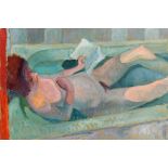 Colin Middleton RUA RHA (1910-1983) Girl Reading in the Bath (1947) oil on canvas signed on