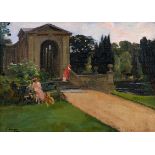 Sir John Lavery RA RHA RSA (1856-1941) The Palladian Bridge, Wilton (1920) oil on canvas board