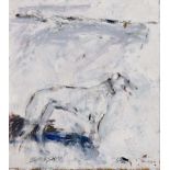 Basil Blackshaw HRHA RUA (1932-2016) Greyhound oil on board signed lower left 23½ x 21cm (9 x 8in)