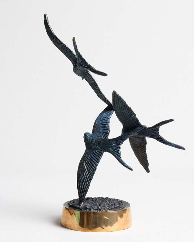 Colm J. Brennan (b.1943) Flight of Swallows unique bronze signed 38½ x 30 x 23cm (15 x 12 x 9in) - Image 3 of 8