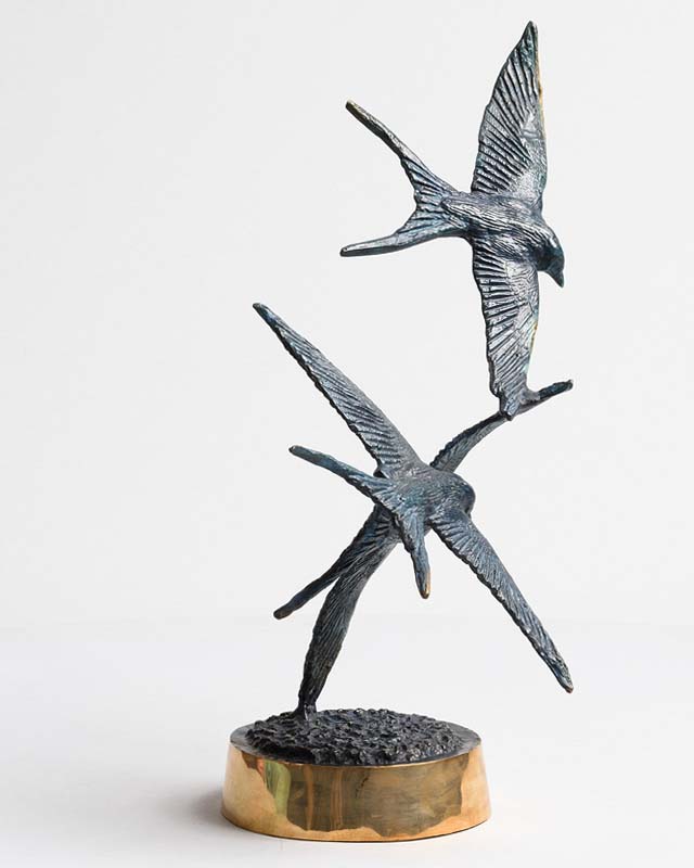 Colm J. Brennan (b.1943) Flight of Swallows unique bronze signed 38½ x 30 x 23cm (15 x 12 x 9in) - Image 4 of 8