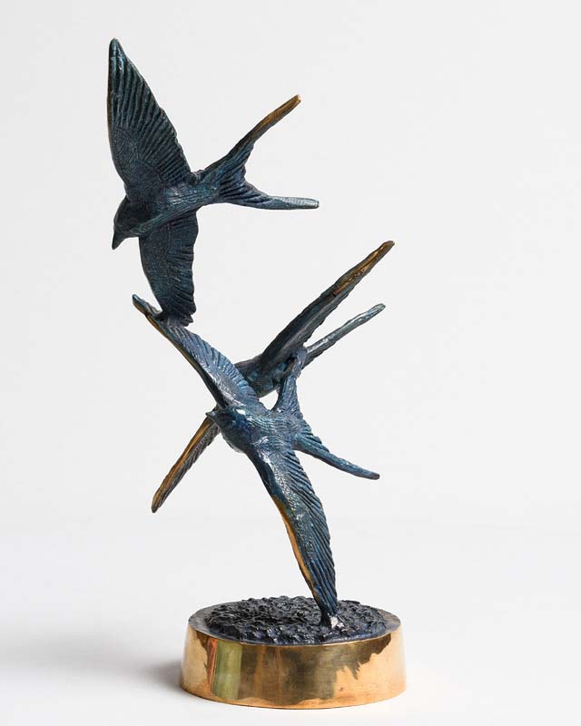 Colm J. Brennan (b.1943) Flight of Swallows unique bronze signed 38½ x 30 x 23cm (15 x 12 x 9in) - Image 2 of 8