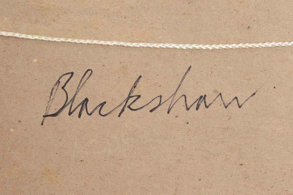 Basil Blackshaw HRHA RUA (1932-2016) Jockey Adjusting the Girth pen & ink drawing with watercolour - Image 4 of 8