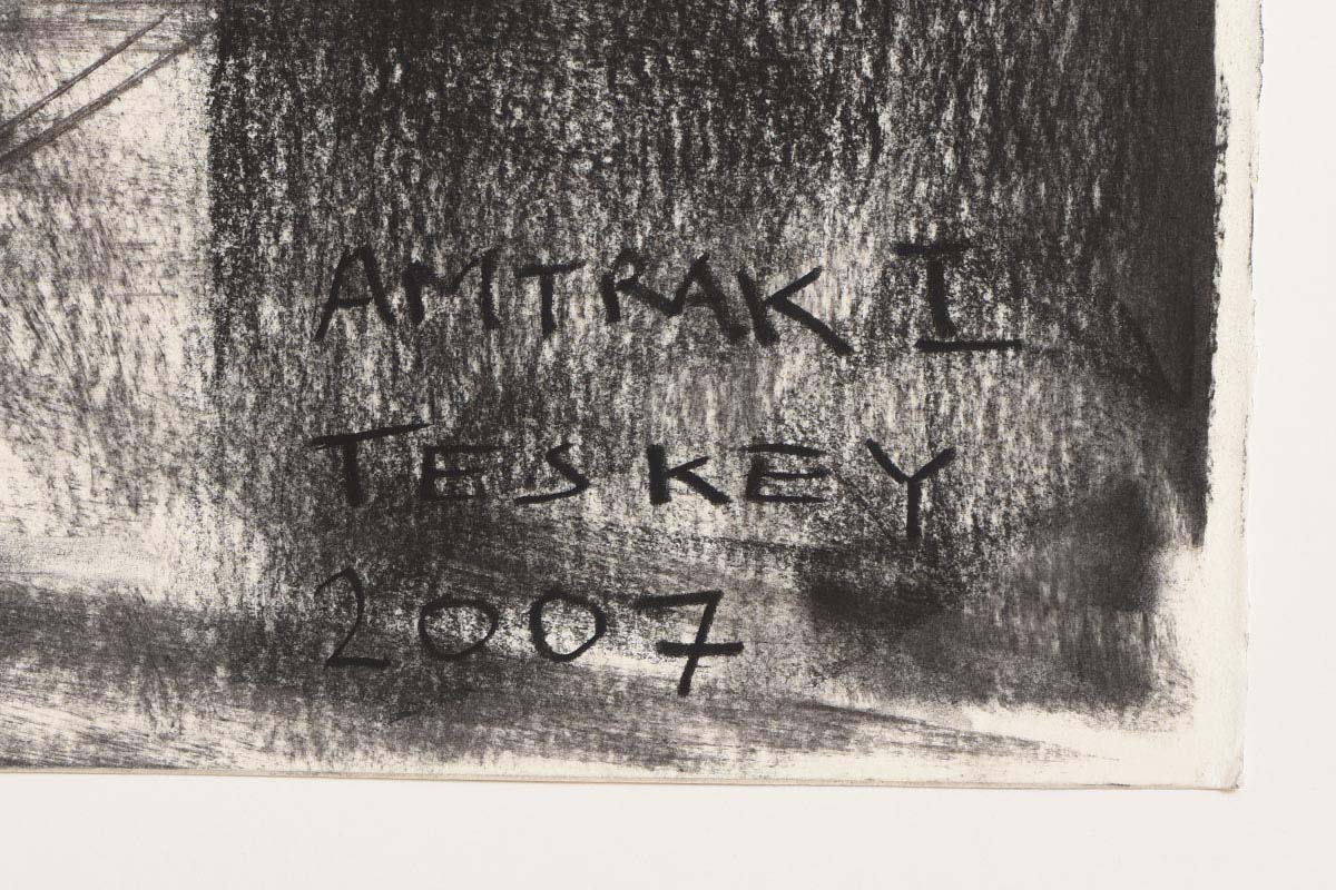 Donald Teskey RHA (b.1956) Amtrak Drawing No.1 (Bridge & Tunnel People) (2007) diptych charcoal on - Image 4 of 7