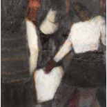 John Shinnors (b.1950) The Couple oil & pastel signed on right 30½ x 30½cm (12 x 12in) Private