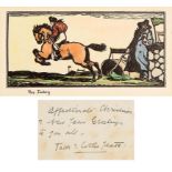 Jack Butler Yeats RHA (1871-1957) The Jockey hand-coloured Cuala Press Print signed & inscribed "
