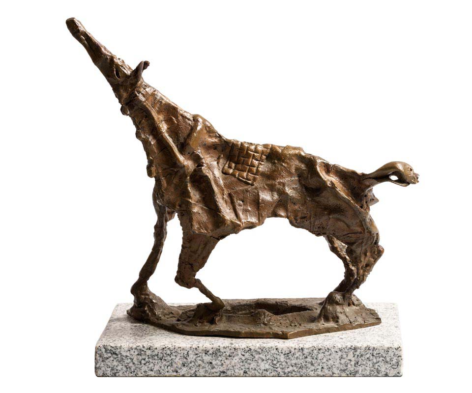 John Behan RHA (b.1938) Horse (c.1970) unique bronze & steel sculpture on granite base 38 x 41 x