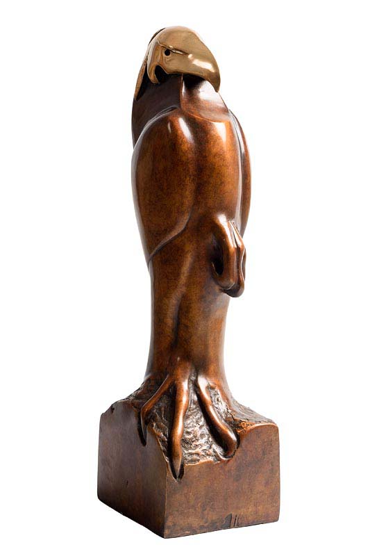 Anna Linnane (b.1965) Hooded Eagle bronze - no 4 from an edition of 9 signed & numbered 55 x 14 x