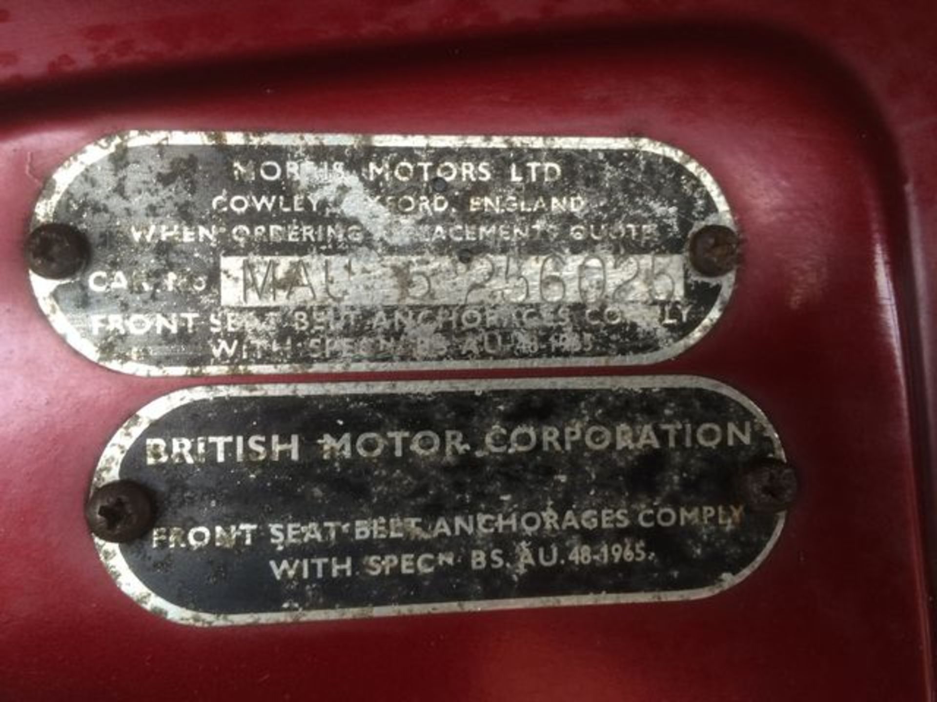 MORRIS Chassis number MAU5/256025 - this example has been the subject of an earlier restoration and - Image 13 of 22