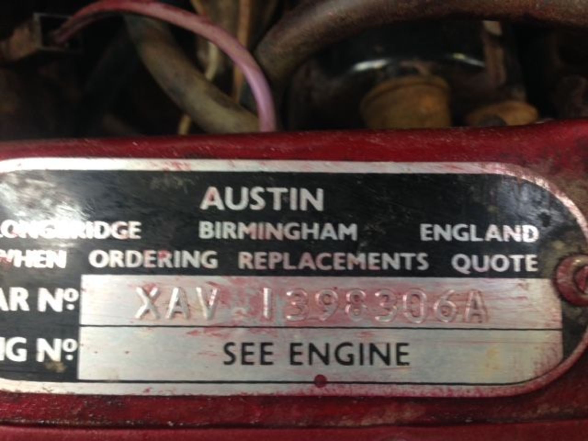 AUSTIN Chassis number XAV1398306A - the vendor informs us that this example has been in storage for - Image 2 of 22
