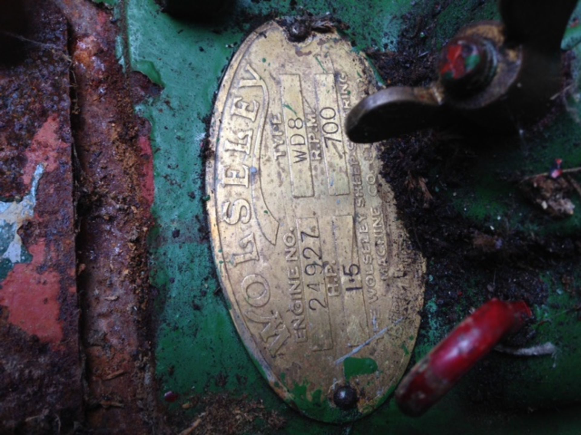 WOLSELEY WD8 1.5HP STATIONARY ENGINE SERIAL NUMBER 24927, - Image 4 of 5