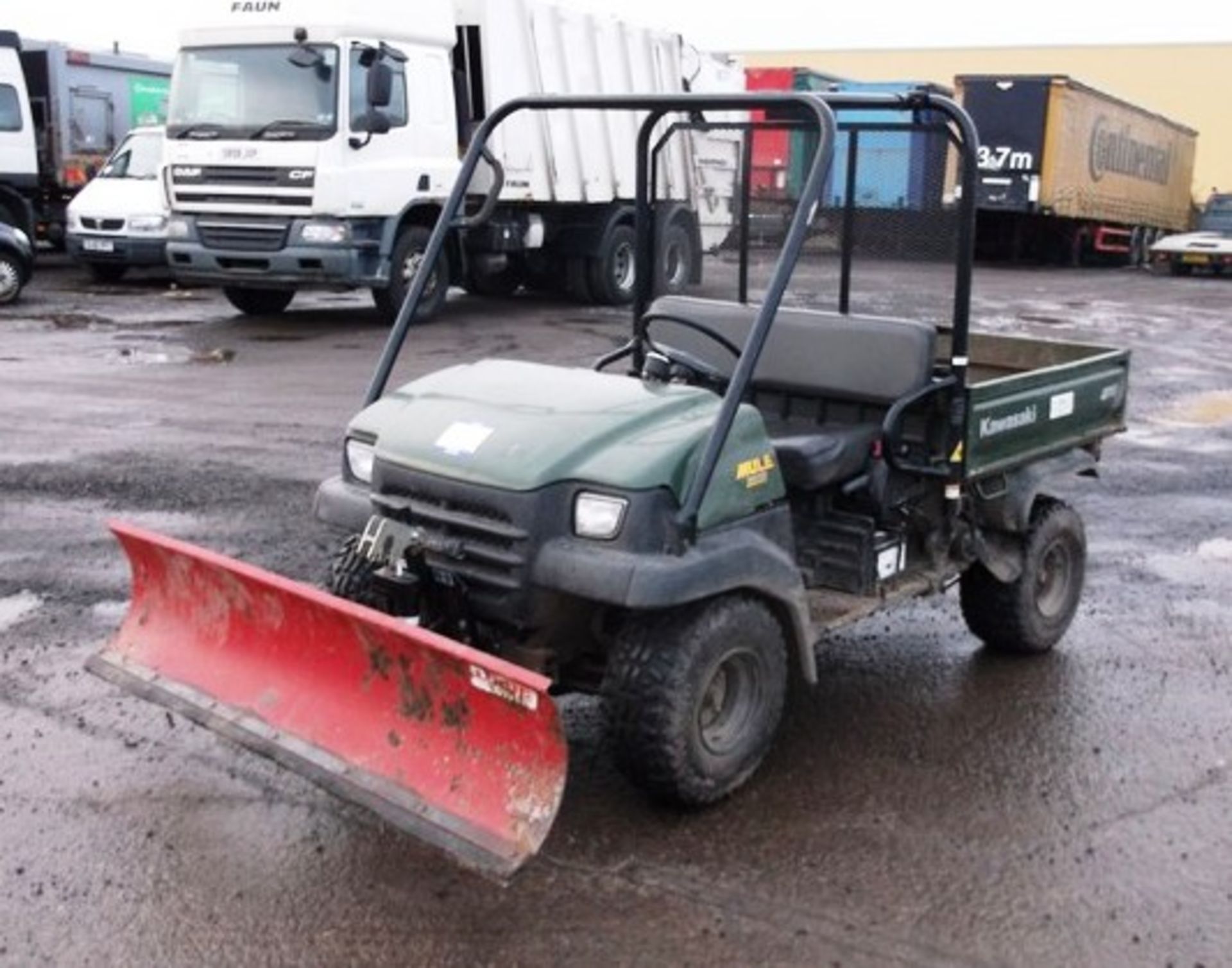 2004 KAWASAKI MULE 3010, 339 HOURS C/W LOGIC SNOW PLOUGH