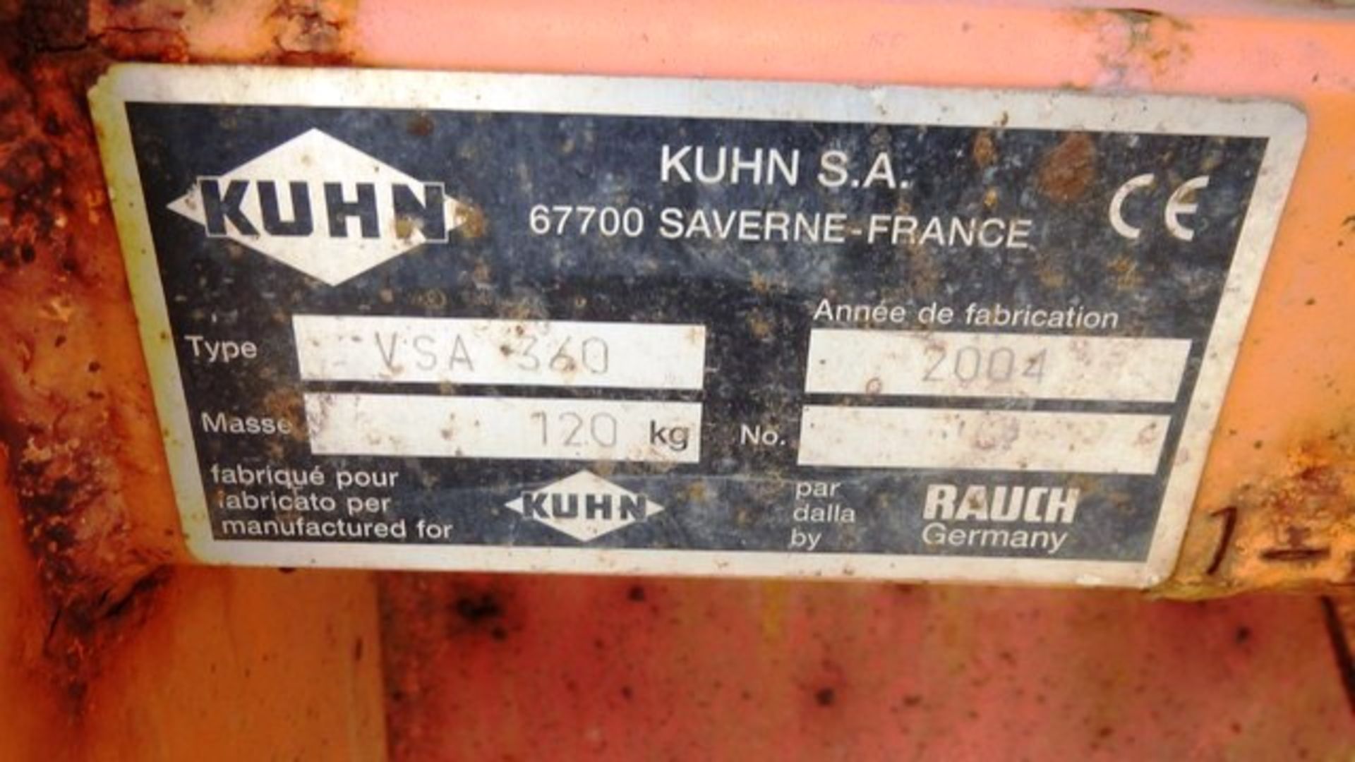 2004 KUHN VSA360 SPEADER, SN 14921, ID TS1449***DIRECT FROM COUNCIL*** - Image 5 of 5