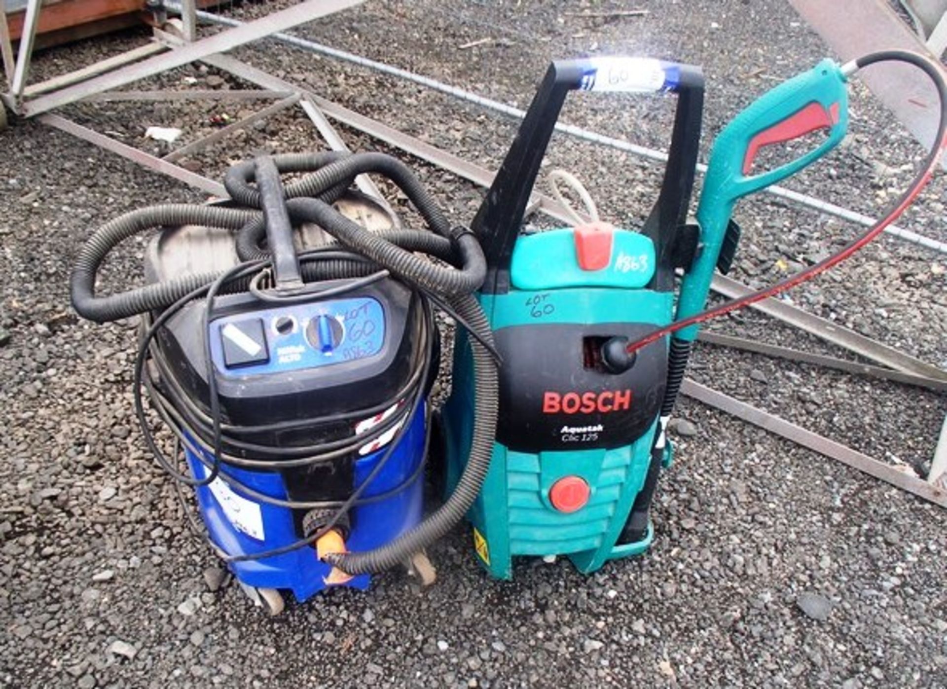 BOSCH AQUATIC PRESSURE WASHER ALONG WITH NILFISK INDUSTRIAL HOOVER**DIRECT FROM COUNCIL**