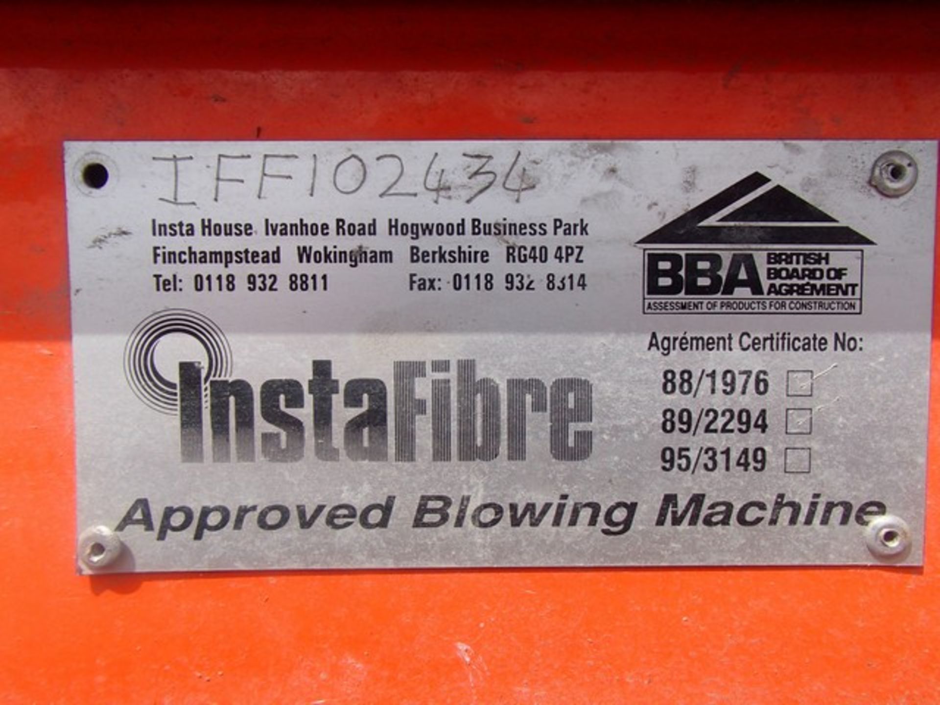 INSTAFIBRE INSULATION INJECTION MACHINE, SUITABLE FOR CAVITY WALLS AND ROOF INSULATION C/W LARGE ONE - Image 7 of 10