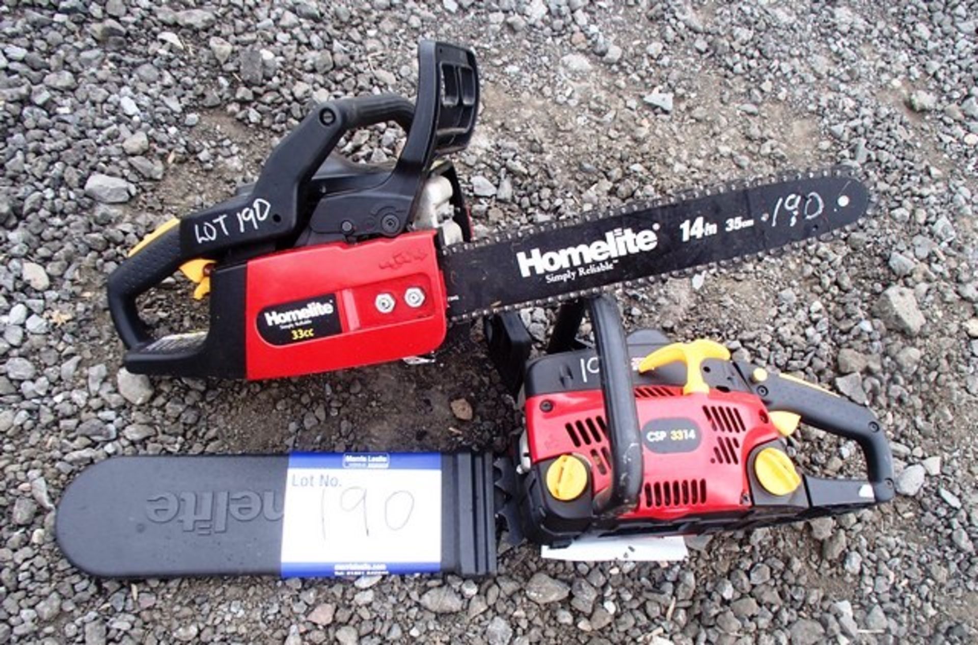2 X HOMELITE CHAINSAWS FOR SPARES OR REPAIR