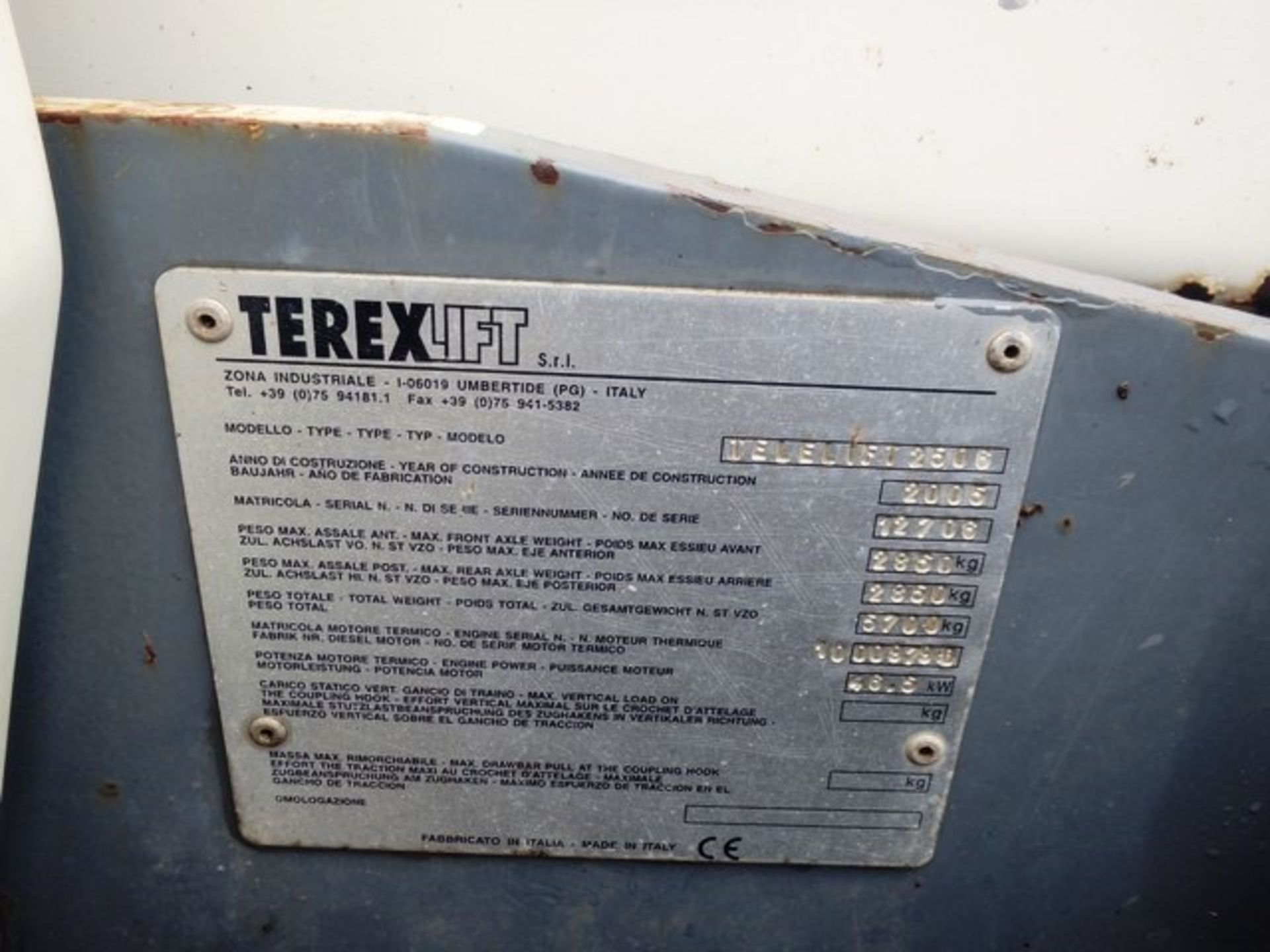 2005 TEREX GTH2506 TELEHANDLER, SN 12706, 3584 HOURS (NOT VERIFIED), 40% TYRE CONDITION, CE PLATE, - Image 13 of 14