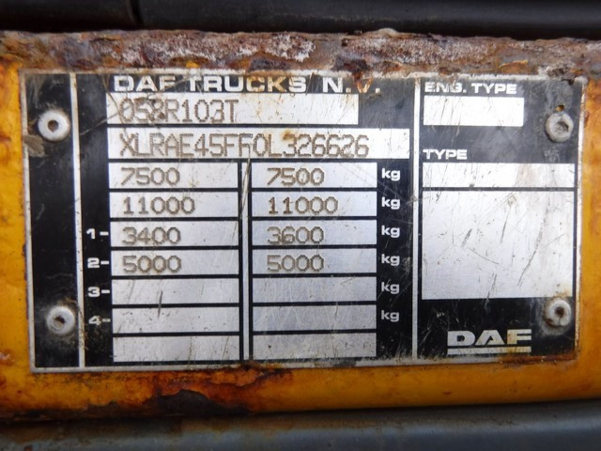 DAF TRUCKS MODEL FA LF 45.180 08 E - 4500ccBody: 2 Dr TruckColor: YellowFirst Reg: 13/02/ - Image 5 of 15
