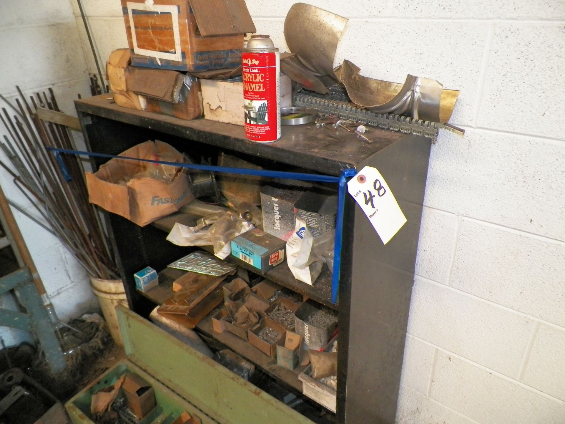 3 Shelf Black, Green Box, Bolts and Nuts