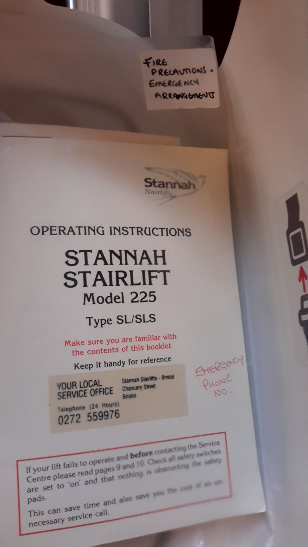 1 Stannah, model 225 stairlift with a straight run of 16 steps (located in entrance hall) - Image 3 of 3