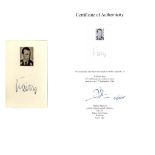 Major Wilhelm Batz signature on plain card with photograph attached, overall size approx 8.5cm x