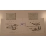 2 Nicolas Trudgian Limited Edition black / white pencil prints comprising of “The Hornchurch Wing”