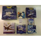 6 Corgi Aviation Archive scale die cast models together with 1 die cast model by Gemini Jets