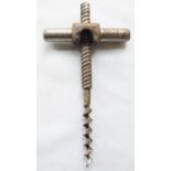 A white metal adjustable head corkscrew