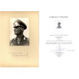 Generalfeldmarschall Erwin Rommel greased pencil signature on plain card with photograph attached,