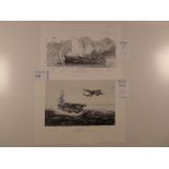 2 Robert Bailey Limited Edition black / white pencil prints comprising of “Avenging Strike” 123/