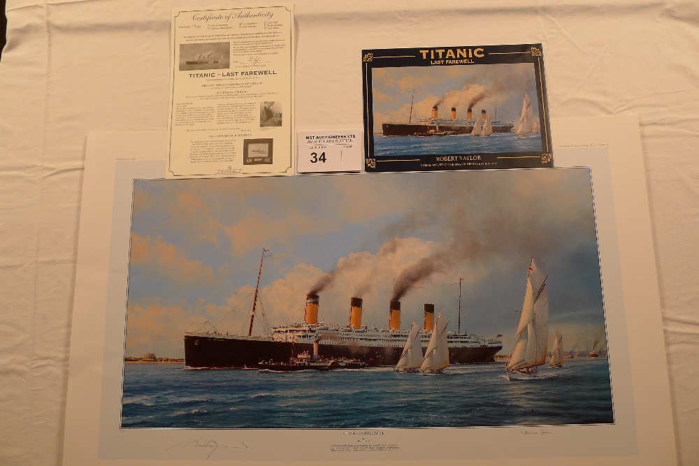 Robert Taylor “Titanic – Last Farewell” Centenary Edition print 59/135 with certificate