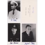 7 various U-Boat Captain / Crew post-war signed reproduction WW2 Kriegsmarine photographs comprising