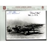 a reproduction WW2 photograph published by Stanley Gibbons depicting six Stuka JU87’s signed by