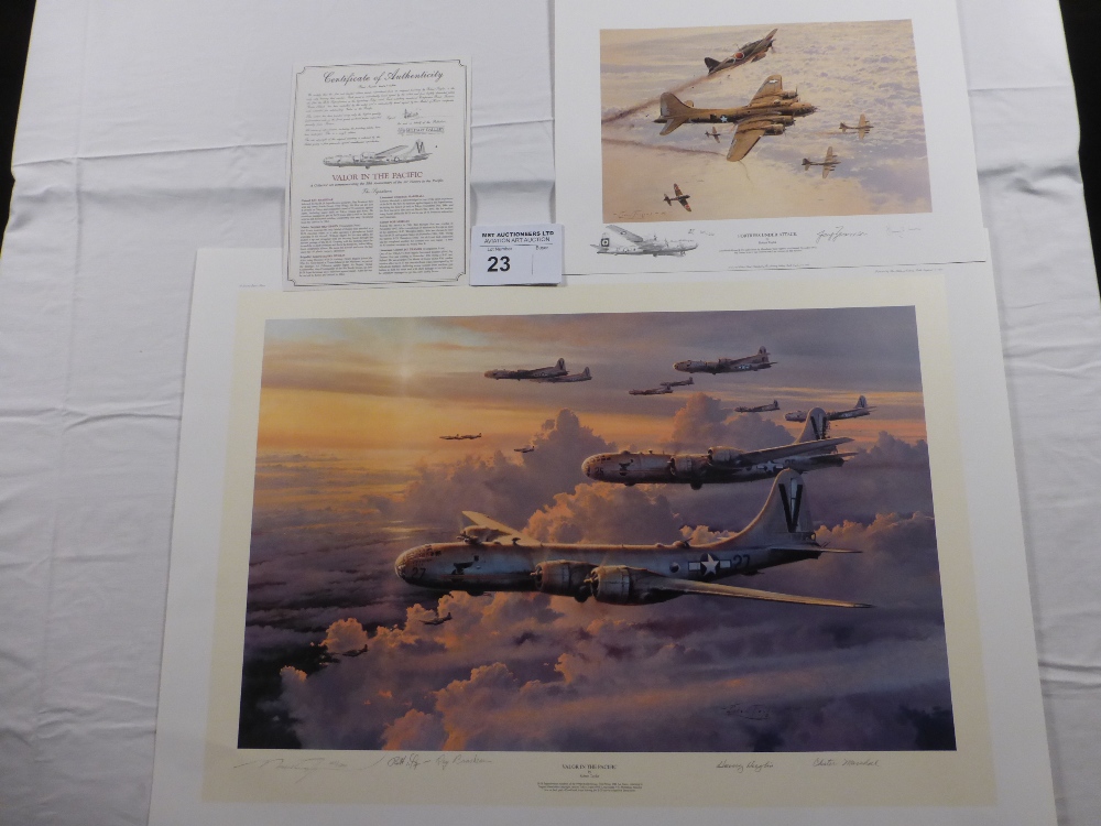 Robert Taylor “Valor in the Pacific” limited edition print 605/1250 with certificate and “Fortress