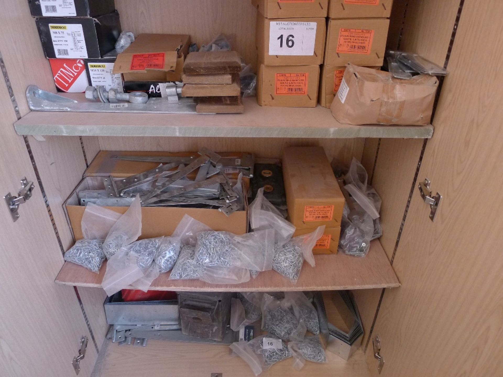 1 wood effect cupboard containing a large qty of various items incl. screws, wall plugs, fixings, - Image 3 of 3