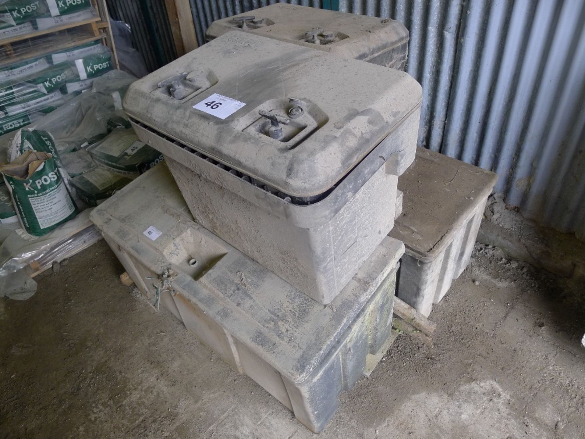 4 various plastic storage boxes suitable for lorry